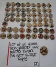 Lot Of 62 Kellogg's Pep Character WW2 Military Pinback Pin Set Vintage 1940's ⬇️