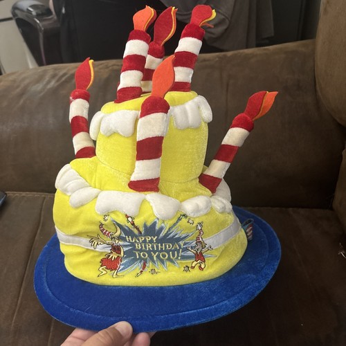 DR SEUSS HAPPY BIRTHDAY TO YOU CAKE PLUSH SOFT HAT KIDS PARTY SUPPLY