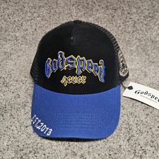Godspeed Trucker Hat Black Blue Embroidered Adjustable Men Streetwear