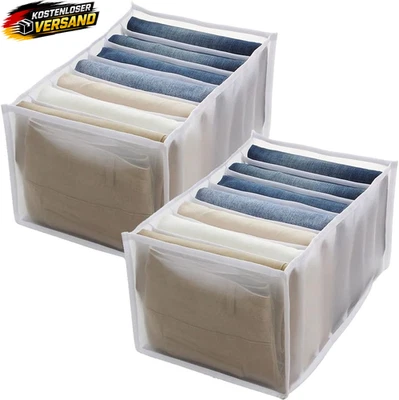 Faltbare Mesh Aufbewahrungsbox für Kleidung 7 Fächer Schrank Organizer - Bild 1 von 4