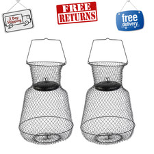 2PK Ozark Trail 15"x21" Floating Wire Fishing Basket Collapsible Live Fish Trap