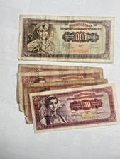 5 different Yugoslavia Dinara banknotes (1955 to 1963)