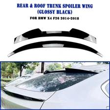 Rear Trunk Spoiler Lip Wing + Middle Lid For BMW X4 F26 2014-2018 15 Gloss Black