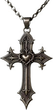 Gothic Cross Necklace for Women Men,Vintage Captivity Skull Cross Pendent Neckla