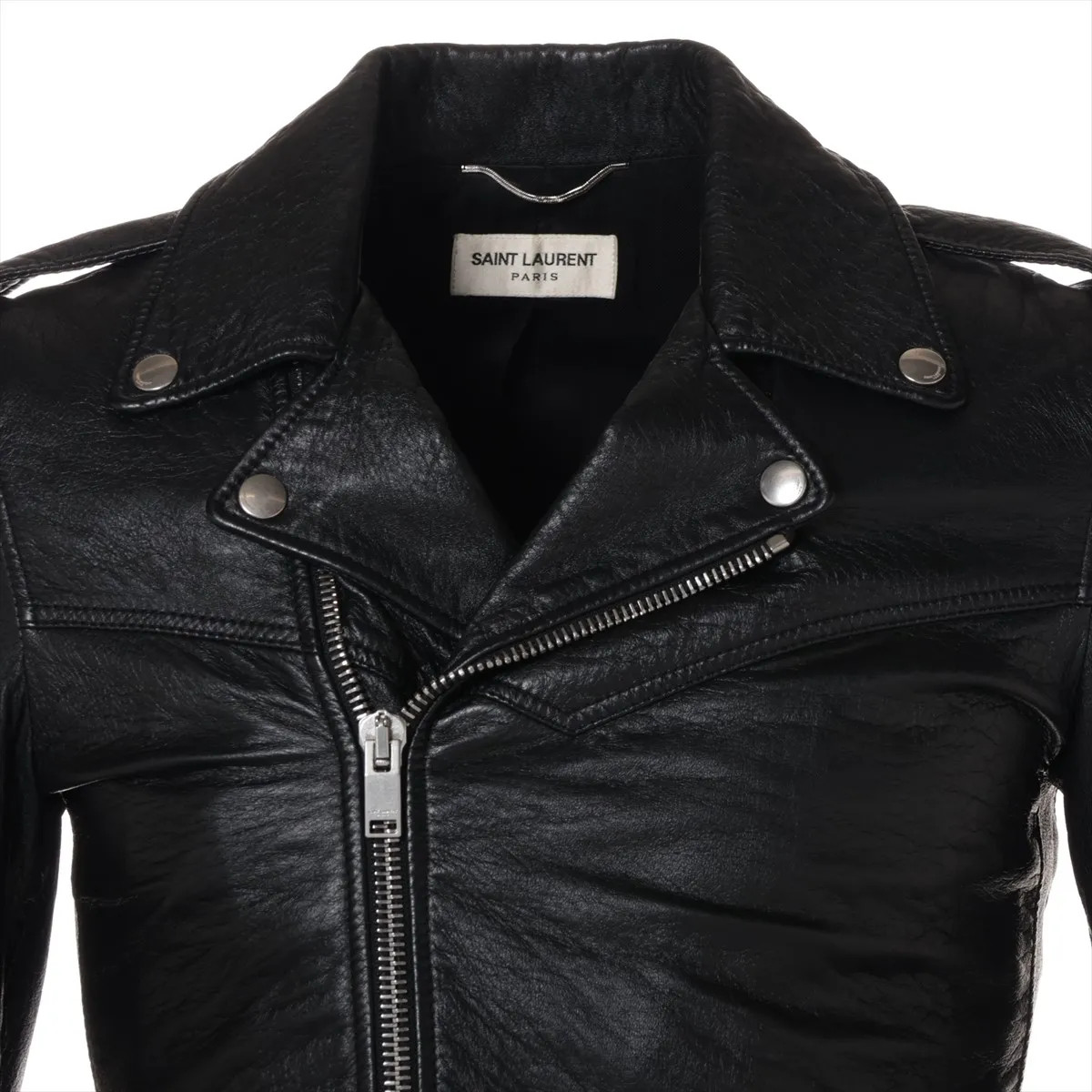 Saint Laurent 15 anni Giacca Pelle Pelle 42 Uomo Nero 412855 Appendino con
