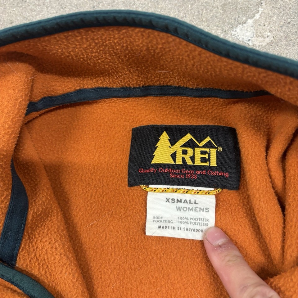 REI Co-Op Trailsmith Jacket Men XL Orange Polartec Full Zip