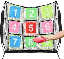 Portable 7ft Disc Golf Training Net with 9 Targets for Indoor & Outdoor Use