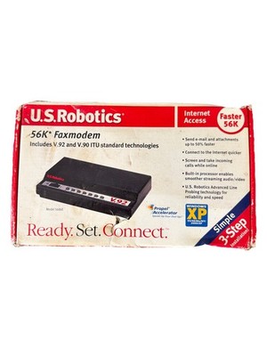U.S. Robotics 5686E External 56K Faxmodem w/ Adapter V.92 & V.90 - New, Open Box
