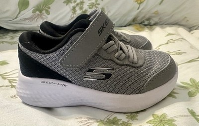 Toddler Sketchers Sketch-Lite Pro Gray/Black Shoes Size 8 Machine Washable