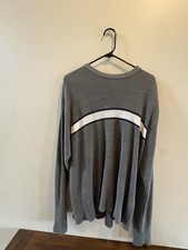 Vintage Aeropostale Grey Knit Sweater with Racing Stripe