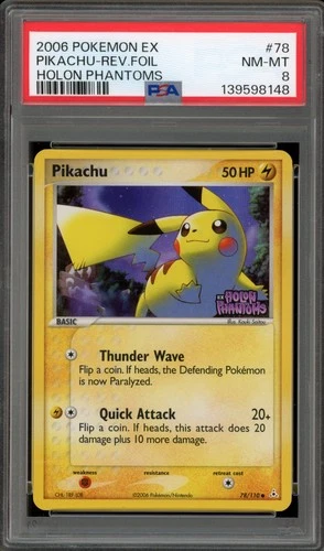 Pokemon Pikachu EX Holon Phantoms Reverse Holo #78 PSA 8