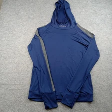 Defying Odds Hoodie Men Medium Blue Gray Athletic Lightweight Performance Shirt