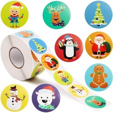1000 Pieces Holiday Stickers for Kids Classroom, Christmas Stickers Roll, 1.5 In