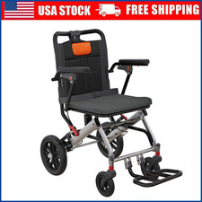 Foldable Portable Transport Travel Wheelchair With Handbrake for Elderly Adult
