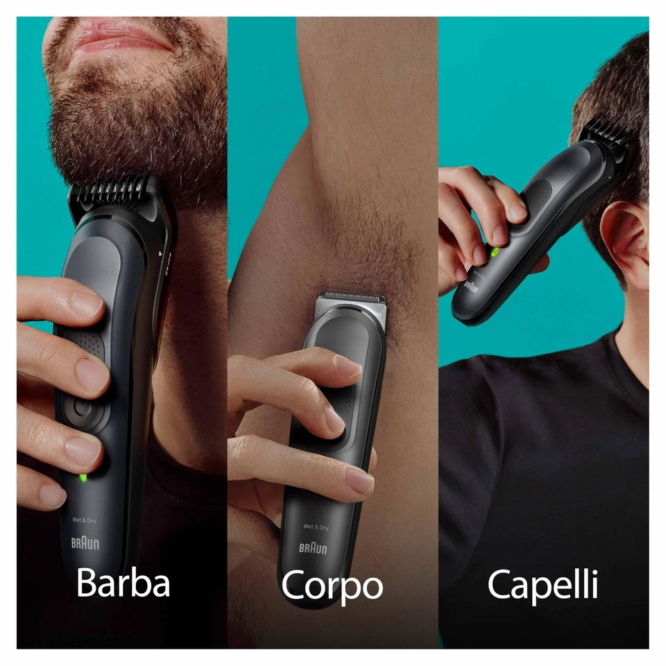 Braun Regolabarba Tagliacapelli Uomo Rasoio Elettrico Barba e Capelli 17 in 1 - Immagine 4 di 4