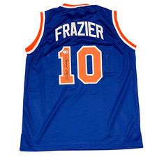 Walt Frazier Signed New York Knicks Custom Jersey Beckett Witness BAS COA