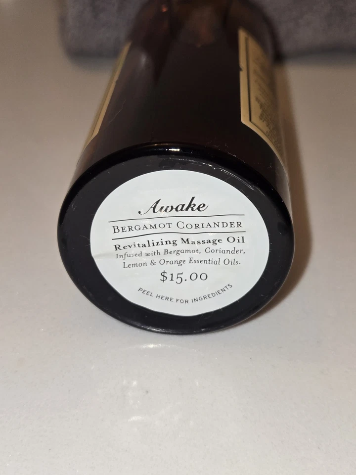 Bath Body Works ароматерапия бергамот кориандр бодрствование массажное масло 6 унций новый из старых запасов стекло - Изображение 4 из 4