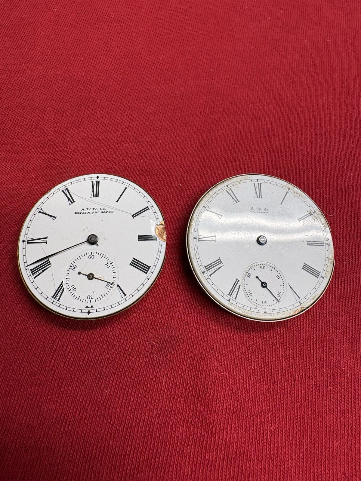 Antique Waltham 6s Pocket Watch Movements For Parts/Repair See Pics For Serial #
