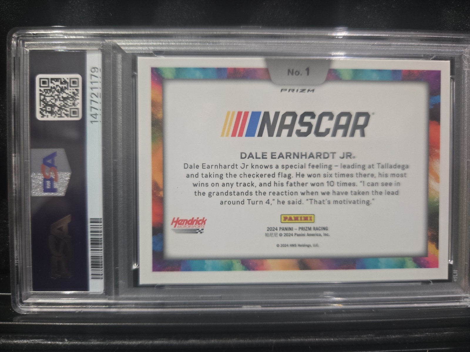 2024 Prizm Nascar Dale Earnhardt Jr Color Blast PSA 9 SSP Case Hit view 2