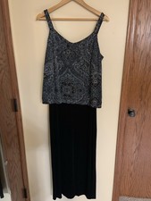 Alex Evenings Size 16 Blue/Black Long Formal Gown, Perfect For A Wedding