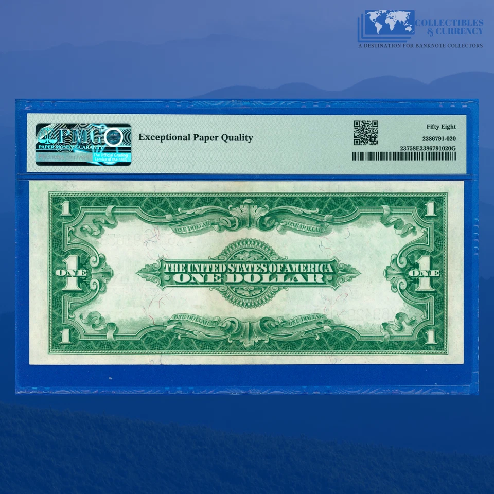 Fr.237 1923 $1 Silver Certificate Large Size "HORSEBLANKET", PMG 58 EPQ #29193 - Image 2 of 3