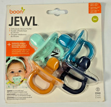 Boon Jewel Orthodontic Silicone Pacifiers 3 Months Old 4 Pack Single Peice