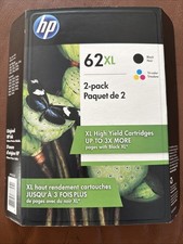 HP 62XL Combo Set Black  Color Ink Cartridges Genuine  Expired 03/2023