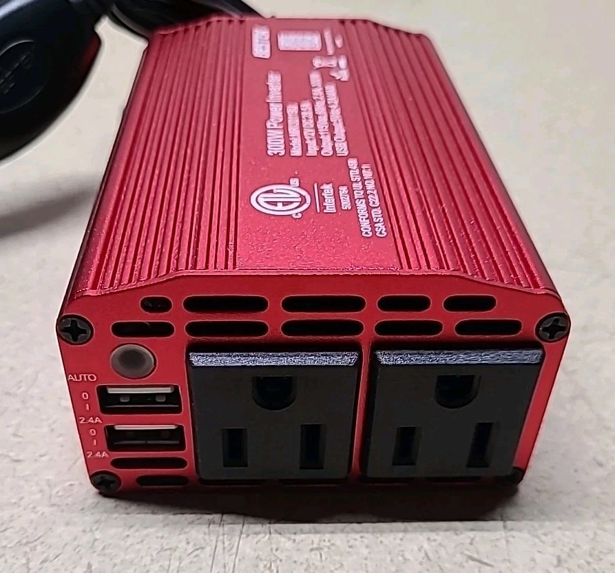 BESTEK 300W Car Power Inverters DC 12V to AC 110V Converter 2 Ports USB Outlets - Image 3 of 4