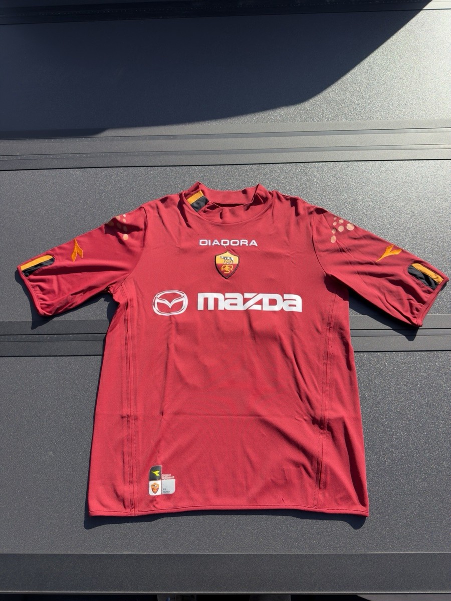 Diadora AS Roma Francesco Totti #10 Mazda Soccer Jersey Red Size L
