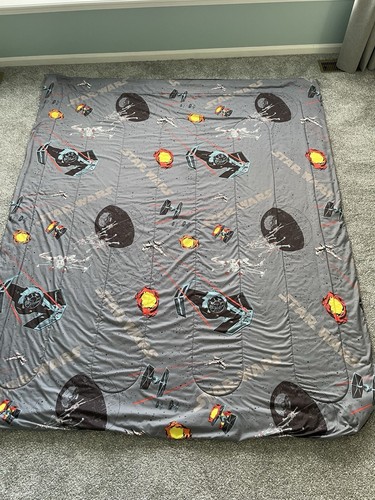 Vintage Star Wars Blanket Approx 85x70 Lucas Films Gray C3PO R2D2 Darth Vader - Picture 8 of 11