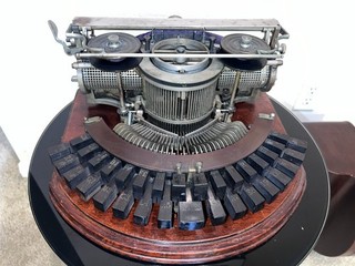 Hammond Wooden Vintage Antique Curved Typewriter with Cover Multiplex No.2?