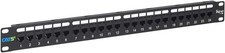 Cat5E Feed-Through Patch Panel, 24 Port, 1U Rackmount, RJ45 Ethernet Patch Panel