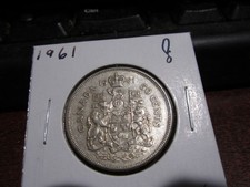 1961 - Canada - 50 cent coin - silver Canadian half dollar