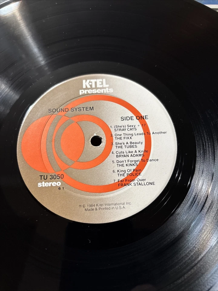 SOUND SYSTEM - THE POLICE BRYAN ADAMS THE KINKS STRAY CATS FIXX /LP 1984 K TEL - Image 3 of 4