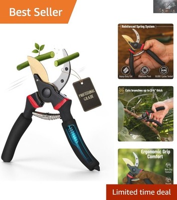Ergonomic 8-Inch Titanium Garden Shears   Ideal for Stems & Branches Up to ¾''