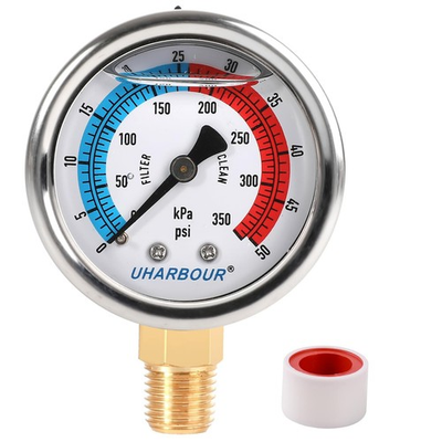 #ad #ad Water Pressure Gauge Glycerin Filled Pool Filter Pressure Gauge 0 50 PSI 350... $7.58