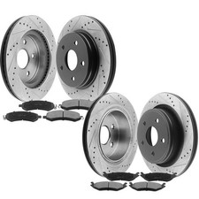Front Rear Drilled Brake Rotors and Brake Pads For Durango Jeep Grand Cherokee