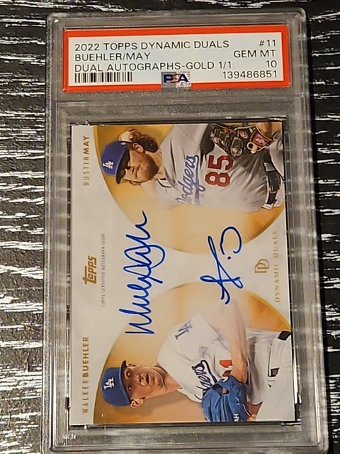 2022 Topps On Demand Dynamic Duals Walker Buehler, Dustin May #11-A 1/1