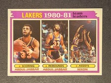 1981 Topps - KAREEM ABDUL-JABBAR & NORM NIXON #55 Lakers 1980-81 Team Leaders