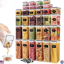 64-Piece BPA-Free Airtight Food Storage Set with Lids & 6 Cereal Containers