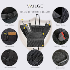 Dog Car Seat Cover for Back Seat, 100 Waterproof Back Seat Pet Cover for Dogs