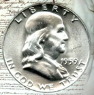 1959-D Franklin Half Dollar, NGC MS 65 FBL, Signed By Rick Tomaska