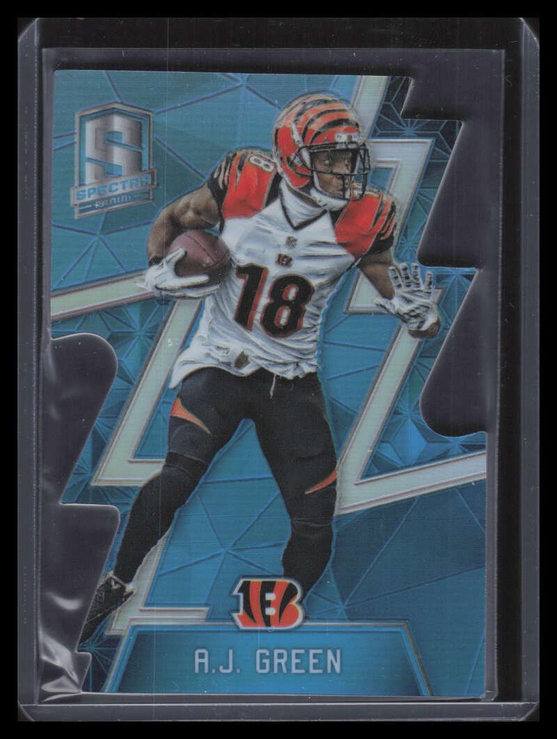 2016 Panini Spectra Neon Blue Die Cut 77 A. J. Green 15/35