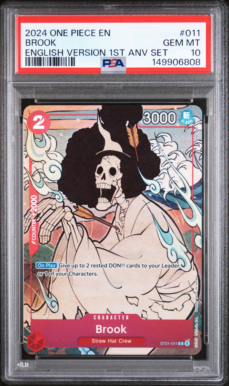 2024 One Piece English Version 1st Anniversary Set #011 Brook PSA 10