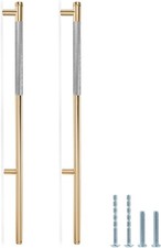 Knurled Cabinet Pulls 2 Pack, 16 Inch Long Cabinet Handles Metal Door Pulls, Kit