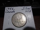 Canada 1956 - 25 Cent Quarter Canadian Coin - 80% Silver