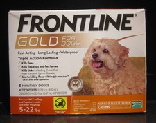 Frontline Gold Dogs 5-22 lbs 100 Genuine US EPA Approve   6 doses Last Box 