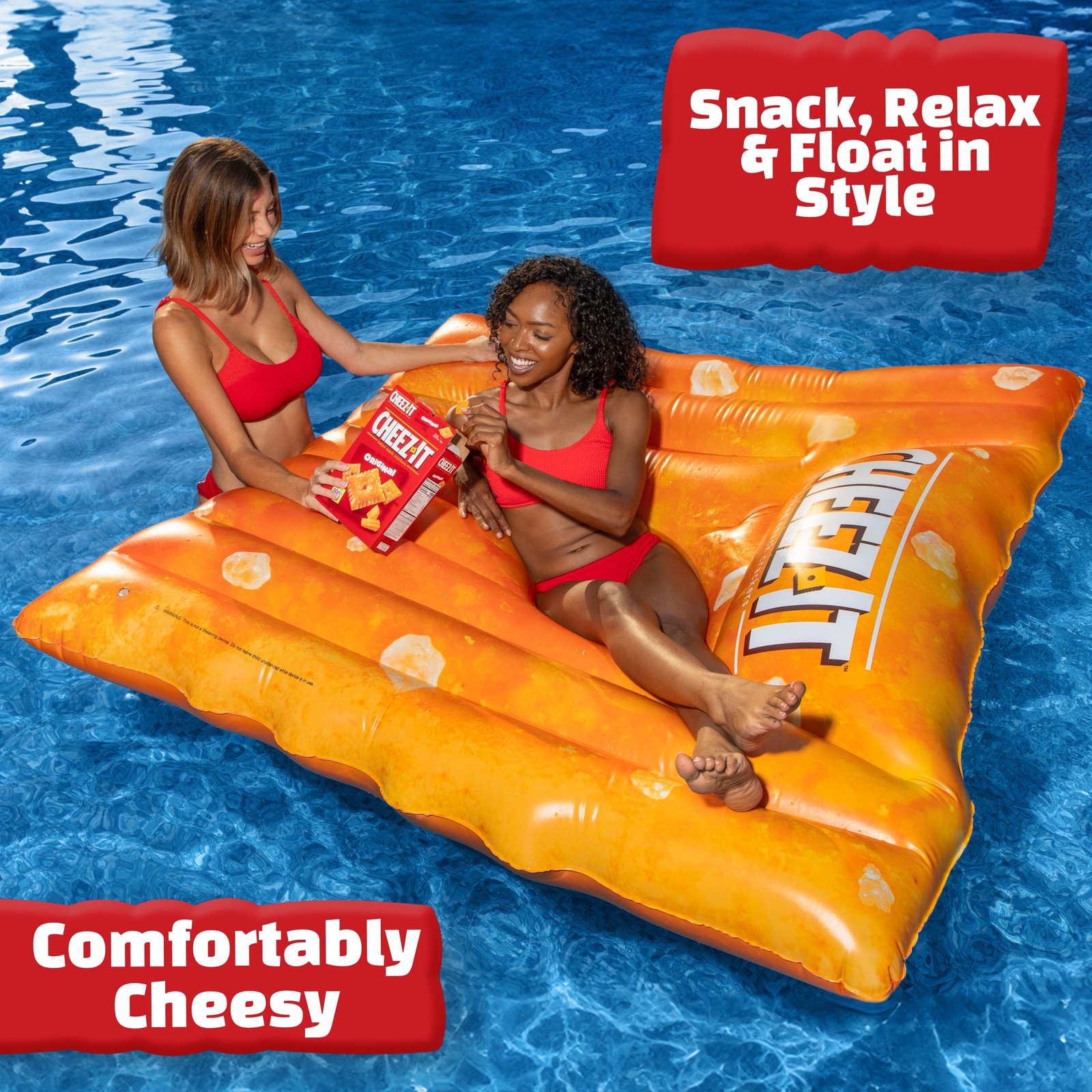 Cheez-It Pool Float Extra Large Inflatable Raft for Pool,Beach & Lake,Durable PV