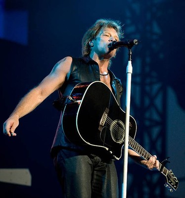 Jon Bon Jovi of Bon Jovi performs Day 1 of the 2010 Hullabalou Mus- Old Photo 4