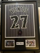 Mark Vientos Autographed Signed 33x25 Framed City Connect Mets Jersey Beckett